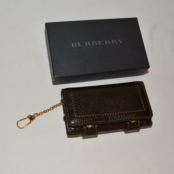 Burberry Dark Brown Leather 4-Hook Key Case Holder – With Box & Dust Bag - Picture 3 of 11